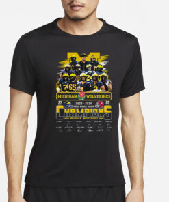 Wolverines 2024 Champions Rose Bowl Game 27-20 T-Shirt2