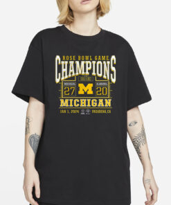 Wolverines College Football Playoff 2024 Rose Bowl Champions Score T-Shirt2