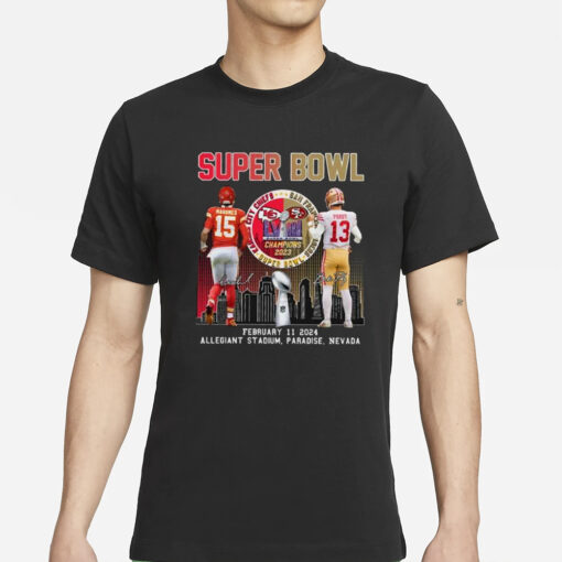 49ers Vs Chiefs Super Bowl LVIII Champions Mahomes Purdy T-Shirt