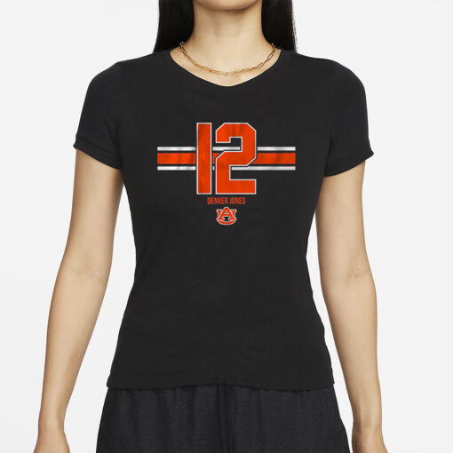 Auburn Basketball Denver Jones 12 T-Shirt2