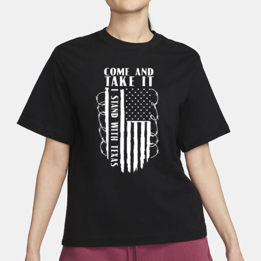 Come And Take It Patriotic Conservative Razor Wire Border T-Shirt1