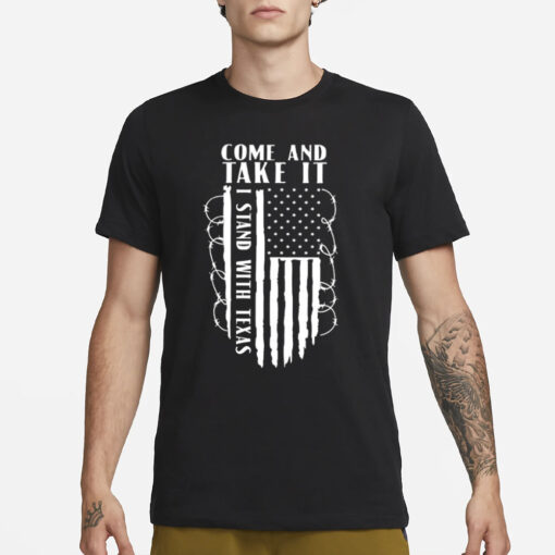 Come And Take It Patriotic Conservative Razor Wire Border T-Shirt3