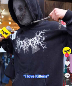 I Love Kittens Metal Hoodie