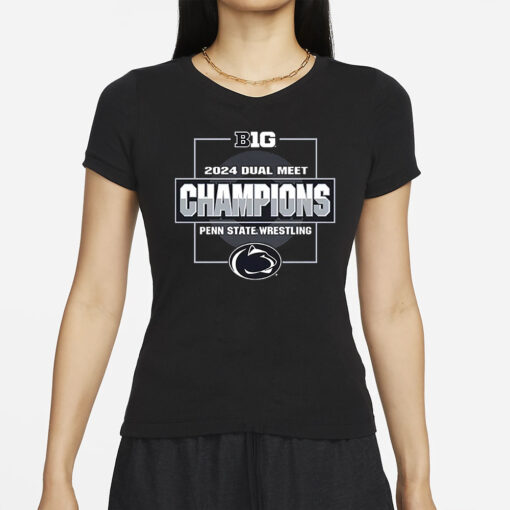 Penn State Nittany Lions 2024 Big Ten Wrestling Dual Meet Champions T Shirt