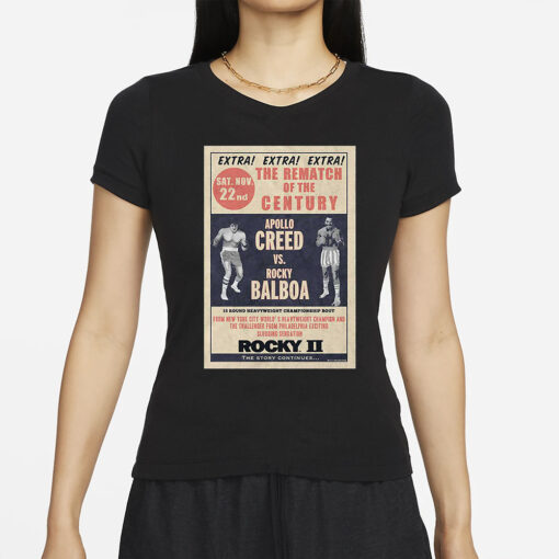 Rematch Of The Century Poster Rocky Ii T Shirt