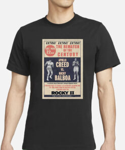 Rematch Of The Century Poster Rocky Ii T Shirts