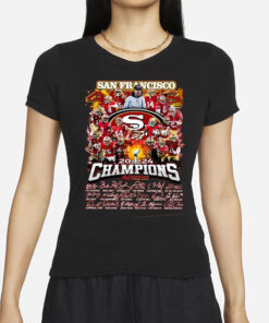 SF 49ers 2024 Super Bowl LVIII Champions Signature T-Shirt