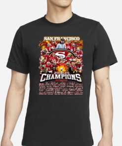 SF 49ers 2024 Super Bowl LVIII Champions Signature T-Shirts