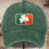 Unisex Distressed Washed Cotton St. Patrick’s Day Printed Hat