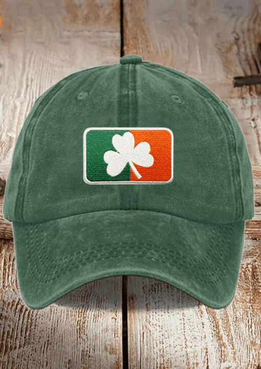 Unisex Distressed Washed Cotton St. Patrick’s Day Printed Hat