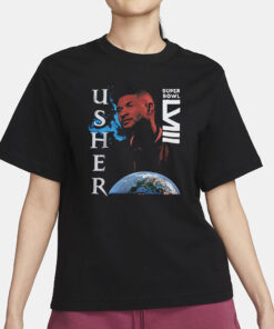 Usher Super Bowl Lviii Collection Mitchell Ness Worldwide T-Shirt1.