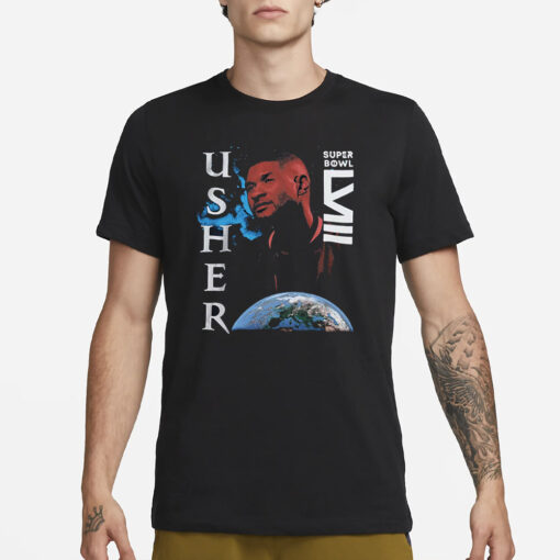 Usher Super Bowl Lviii Collection Mitchell Ness Worldwide T-Shirt3