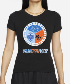 Vancouver Sports Teams Canucks Bc Lions Whitecaps Fc Circle Logo T-Shirt