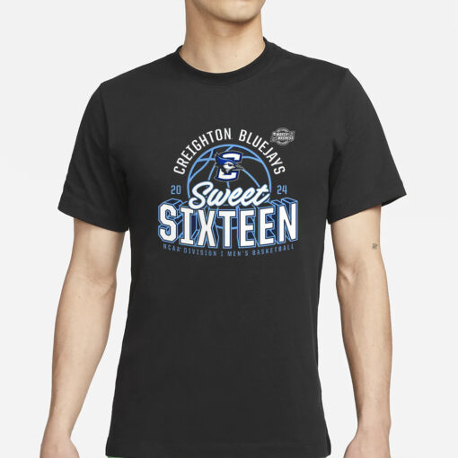 Creighton Bluejays 2024 Ncaa March Madness Sweet Sixteen Defensive Stance T Shirts