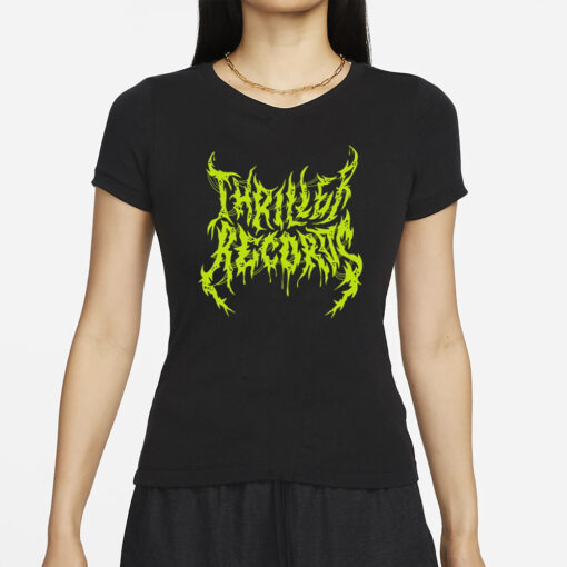 Thriller Records Metal Logo Black T-Shirts