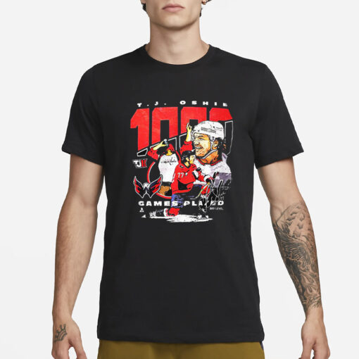 Tj Oshie 1000 Game Players T-Shirt3