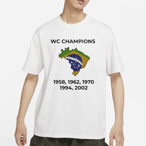 World Cup Soccer Tribute Brazil 1958 1962 1970 1994 2002 T-Shirt