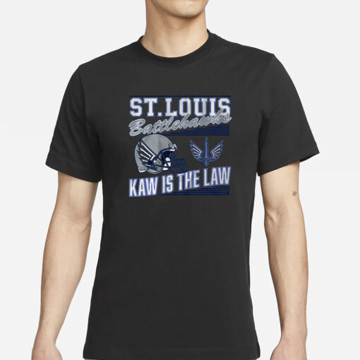 ST. LOUIS BATTLEHAWKS RETRO KAW IS THE LAW T-SHIRT