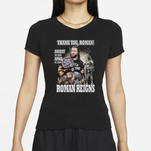 Thank You Roman Reigns August 30 2020 April 07 2024 T-Shirt