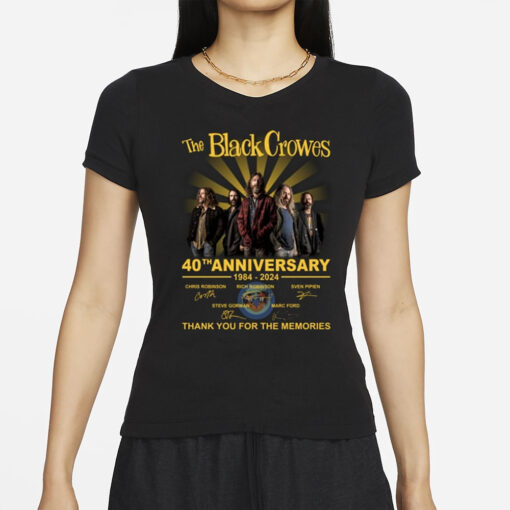 The Black Crowes 40th Anniversary 1984-2024 Thank You For The Memories T-Shirts