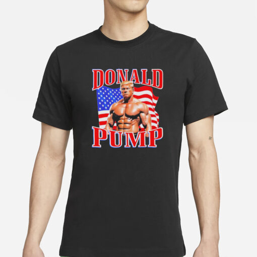 Trump2024NowMorethanEver Donald Pump Muscle Flag American T-Shirts