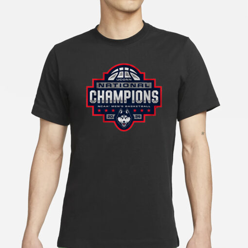 UCONN MEN'S BASKETBALL 2024 NATIONAL CHAMPIONS LOGO T-SHIRT