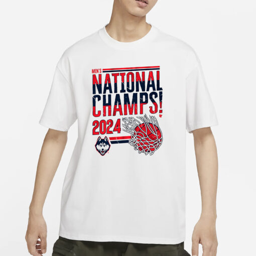 UCONN MEN'S BASKETBALL 2024 NATIONAL CHAMPIONS SWISH T-SHIRT