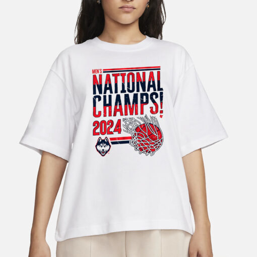 UCONN MEN'S BASKETBALL 2024 NATIONAL CHAMPIONS SWISH T-SHIRTS