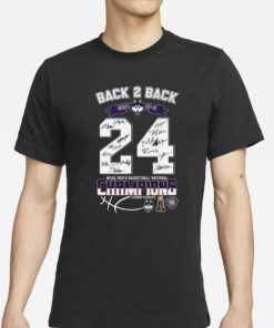 Uconn Huskies Back 2 Back 2024 National Champions T-Shirts