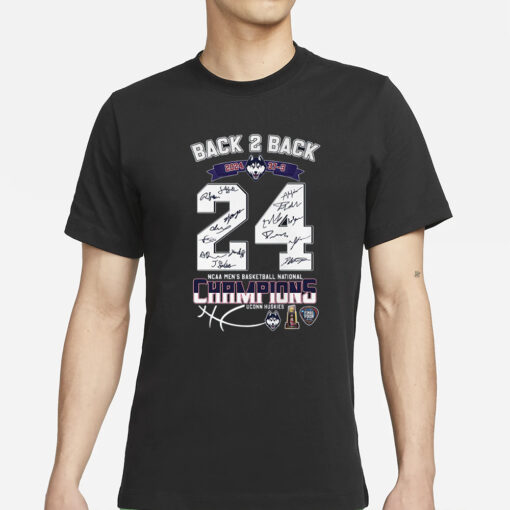 Uconn Huskies Back 2 Back 2024 National Champions T-Shirts