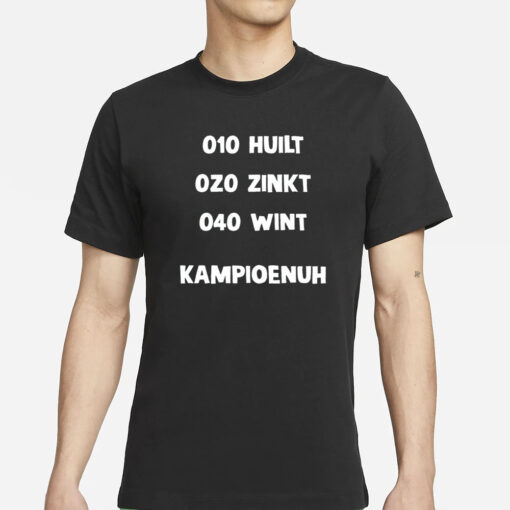 De Ajax Tacticus 010 Huilt 020 Zinkt 040 Wint Kampioenuh T-Shirts