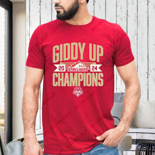 BIRMINGHAM STALLIONS GIDDY UP CHAMPIONS T-SHIRT1