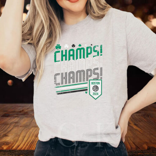 BOSTON BASKETBALL CHAMPS CHAMPS CHAMPS T-SHIRT2