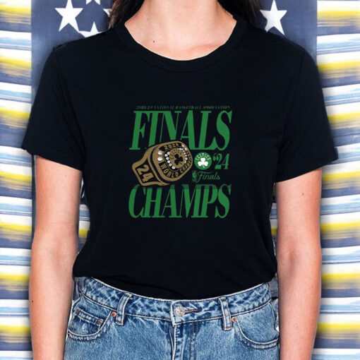 Boston Celtics Fanatics 2024 Nba Finals Champions Ball Screen Ring T-Shirt5