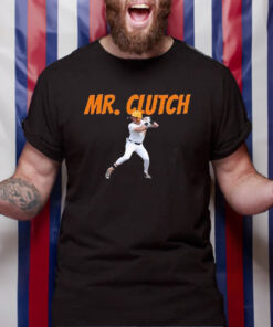 Cal Stark Wearing A Dylan Dreiling Mr. Clutch T-Shirt4