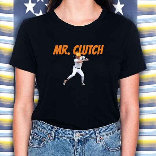 Cal Stark Wearing A Dylan Dreiling Mr. Clutch T-Shirt5