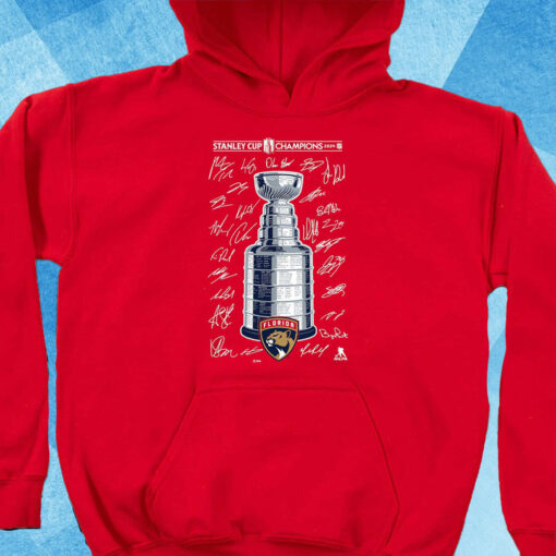 Florida Panthers 2024 Stanley Cup Champions Signature Roster Hoodie