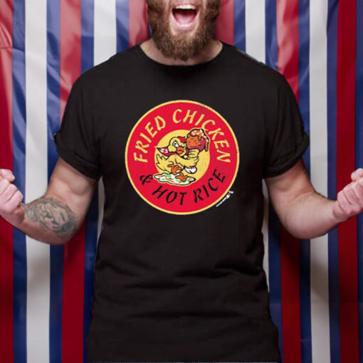 Fried Chicken Circle And Hot Rice Logo T-Shirt4