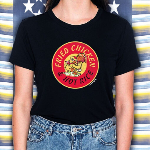 Fried Chicken Circle And Hot Rice Logo T-Shirt5