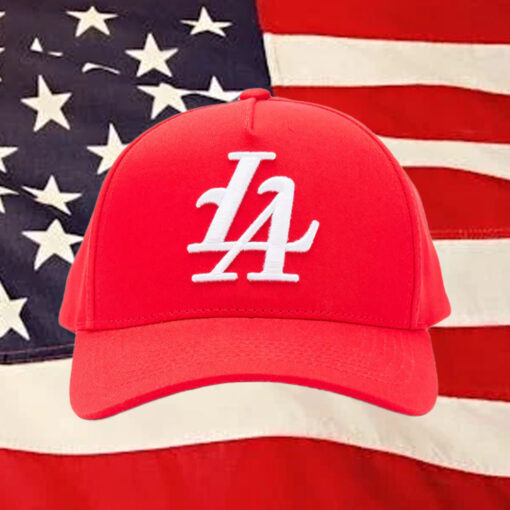 LA Snapback Hat - Red1