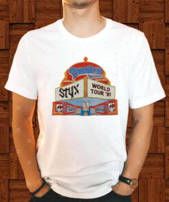 Styx Tour 80s The Paradise Theatre Raglan T-Shirt1