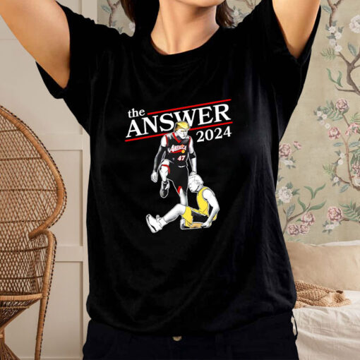 T-Shirt Black Support For Trump The Answer 2024 Donald Trump Vs Joe Biden2