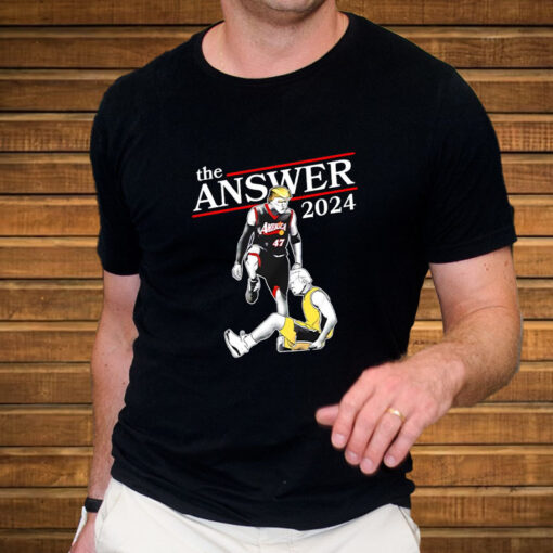 T-Shirt Black Support For Trump The Answer 2024 Donald Trump Vs Joe Biden3