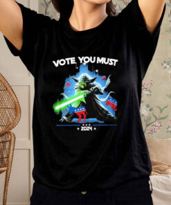 Vote You Must 2024 Yoda Star War America Donkey And Elephant T-Shirt2