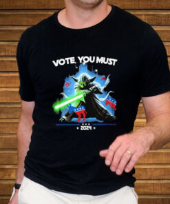 Vote You Must 2024 Yoda Star War America Donkey And Elephant T-Shirt3