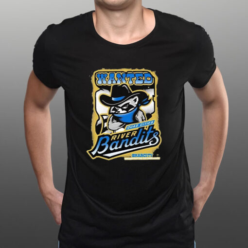 Wanted Quad Cities River Bandits Gravity T-Shirt1