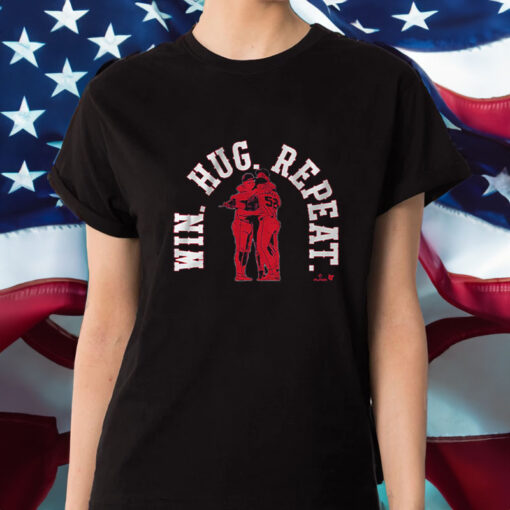 BOSTON BASEBALL WIN. HUG. REPEAT. T-SHIRT