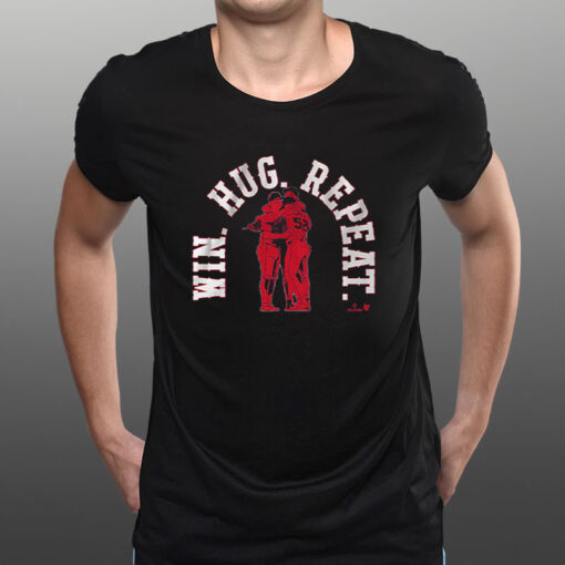 BOSTON BASEBALL WIN. HUG. REPEAT. T-SHIRT1