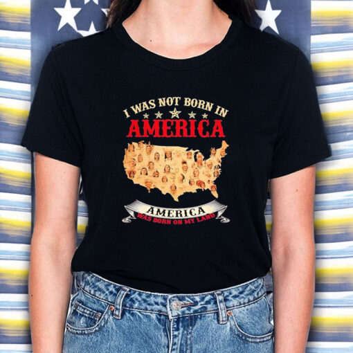 I Was Not Born In America America Was Born On My Land Native Map 2024 T-Shirt5